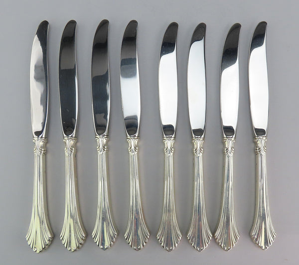 Fab Set 8 Wallace French Regency Sterling Silver Handle Knives 9"