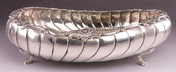 late 1600s/early 1700s European German? Silver Fluted Swirl Footed Bowl