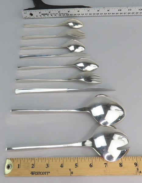 63pc International Sterling Silver Vision Flatware Set R. H. Pearson Mid Century