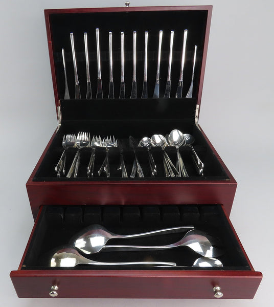 63pc International Sterling Silver Vision Flatware Set R. H. Pearson Mid Century