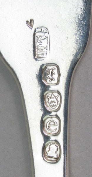 1820 English Georgian Sterling Silver 61pc Fiddle Thread Shell Flatware Set