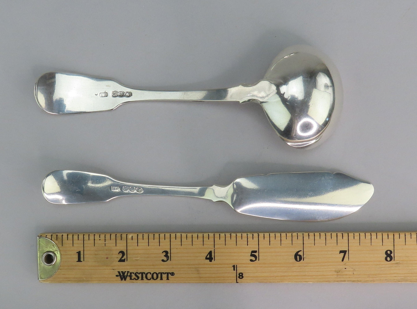 1820 English Georgian Sterling Silver 61pc Fiddle Thread Shell Flatware Set
