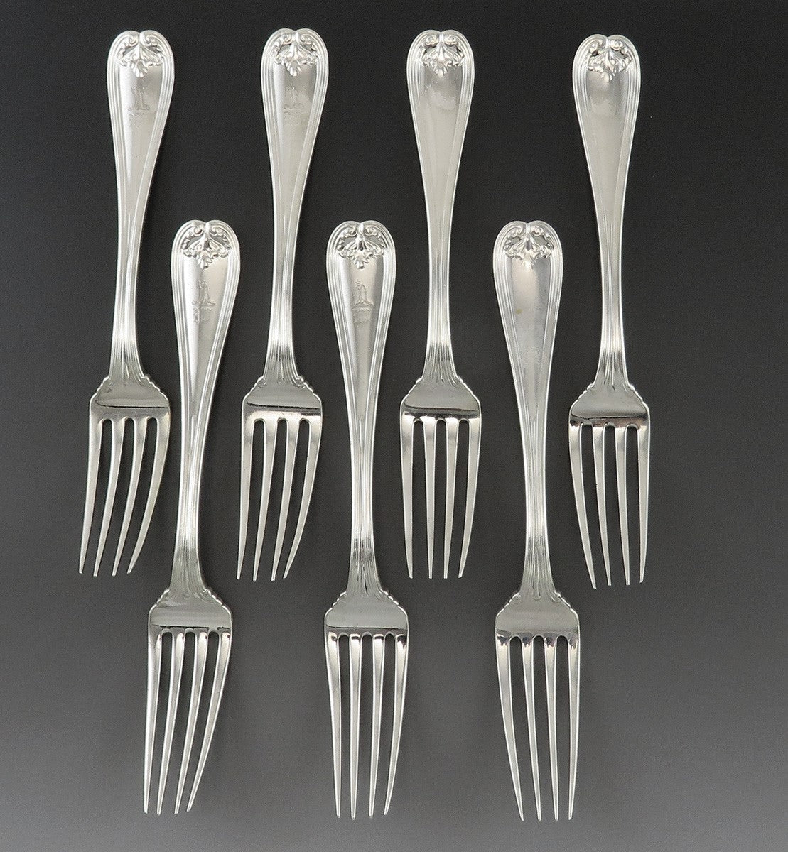 Nice set 7 Tiffany & Co Sterling Silver Colonial 1895 Forks 6 3/4"