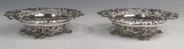 2 1891 Antique Gorham Sterling Silver Pedestal Dish/Bowls