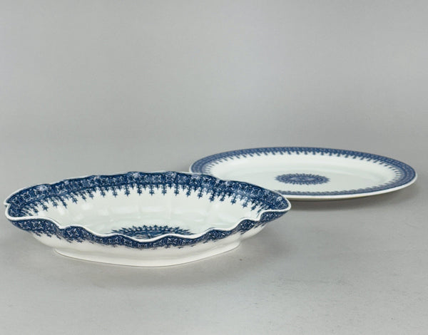 Antique 2 Royal Worcester Serving Pieces Platter and Bowl from 1890