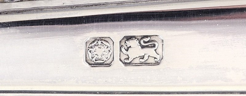 18 English Sterling Silver Georgian Style Beaded Edge Heavy Dinner Knives 9 3/4"