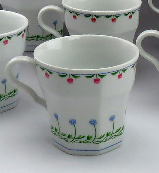 Set of 10 Porcelain Tea Cups Christopher Stuart Bali Hai Younger Than Springtime