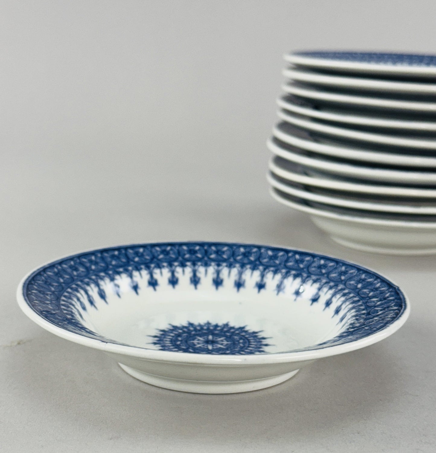 11 Royal Worcester Fruit Bowls Blue and White 1890 to 1902 Antique