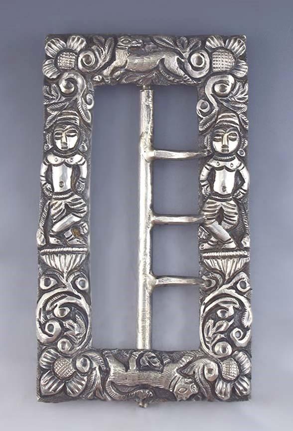 Fabulous 1850s-1890s Antique Asian/ Indian/Thai 900 Purity Silver Buckle