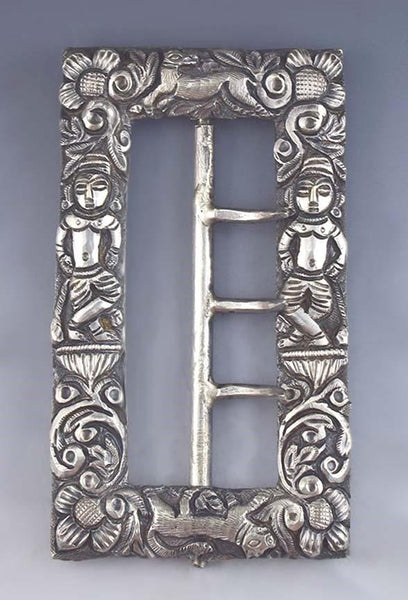 Fabulous 1850s-1890s Antique 900 Purity Silver Buckle
