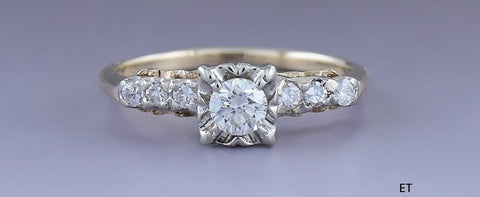 Dazzling 14k Yellow Gold & ~.38ct Diamond Engagement Ring Size 7