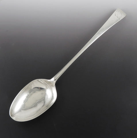 Irish 1766 Georigan Sterling Silver w/Griffin Dragon Serving Spoon 11 inches