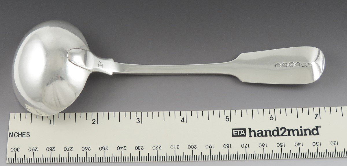 Antique 1829 English Georgian Sterling Silver Fiddle Gravy/Sauce Ladle 7 1/8"