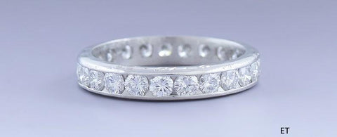 Dazzling VTG Platinum & ~1.5ct Diamond Eternity Band Ring sz 5 3/4