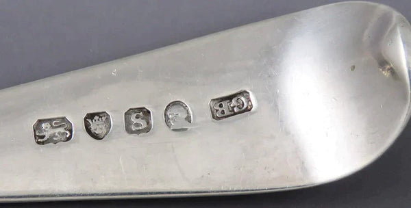 Antique 1793 Georgian English Sterling Silver Gold Fruit Bowl Serving Spoon