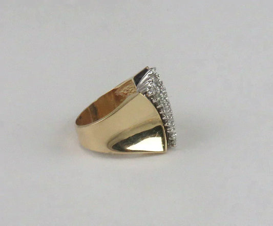 Dazzling 14k Yellow Gold & ~.75-1ct Diamond Ring Size 6.75