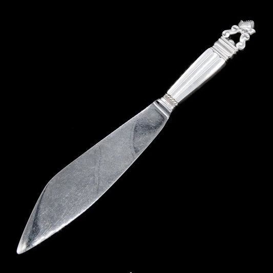 Vintage Danish Mid Century Modern Georg Jensen Acorn Sterling Silver Cake Knife