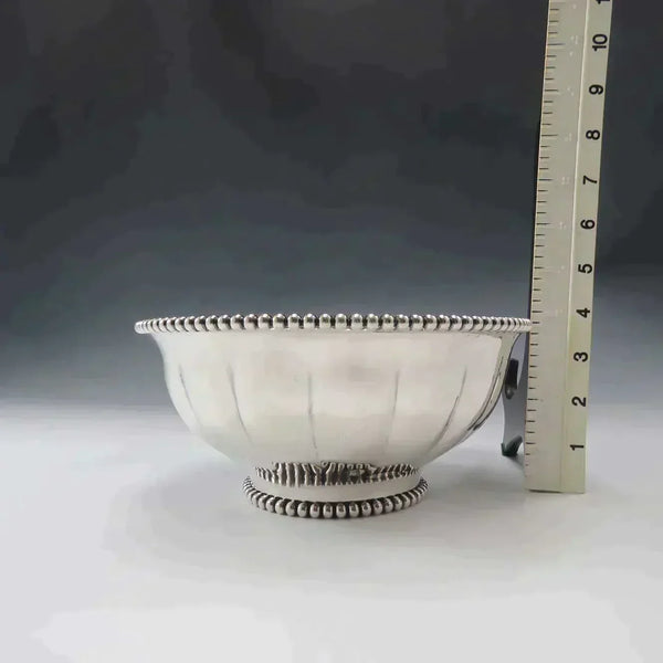 Late 1800s Towle Sterling Silver Beaded Punch / Fruit Bowl