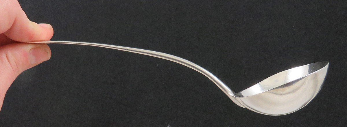 Antique 1793 English Sterling Silver Gravy/Sauce Ladle Horse Riding Spur Crest