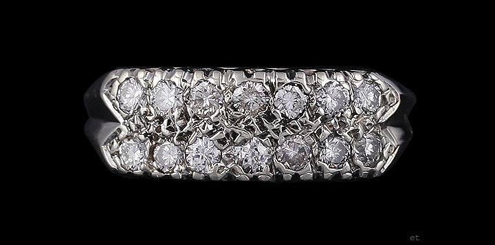 Quality Modern 14K White Gold ~.50ct Diamond Ring Size 6.5