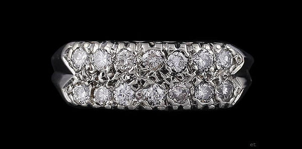 Quality Modern 14K White Gold ~.50ct Diamond Ring Size 6.5