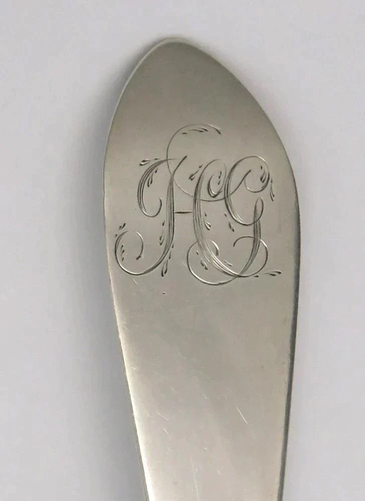 c1798-1810 Antique American Coin Silver Spoon Robert Evans