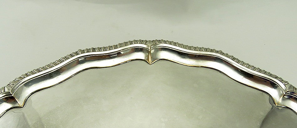 Impressive c1760s Old Sheffield Fused Plate Round Claw Foot Tray Large Size