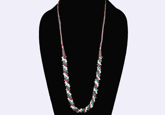 Luscious Vintage 1920s/30s Twisted Emerald/Ruby/Pearl Necklace Likely from India