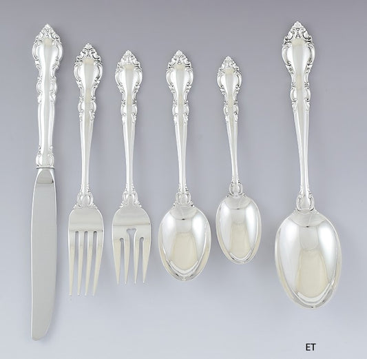 Excellent Lunt 34pc Malvern Flatware Silverware Service Set Crisp No Wear