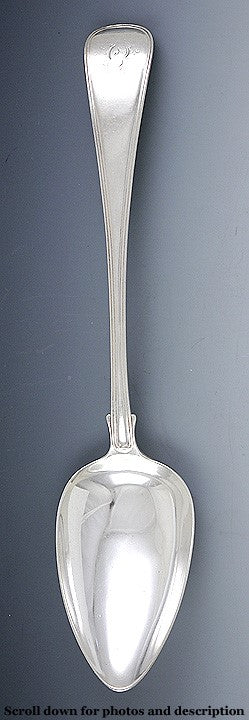 Antique c1810 Russian Arndt Silver Serving Stuffing Platter Spoon 11.75"