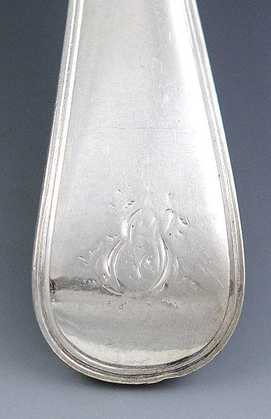 Antique c1810 Russian Arndt Silver Serving Stuffing Platter Spoon 11.75"