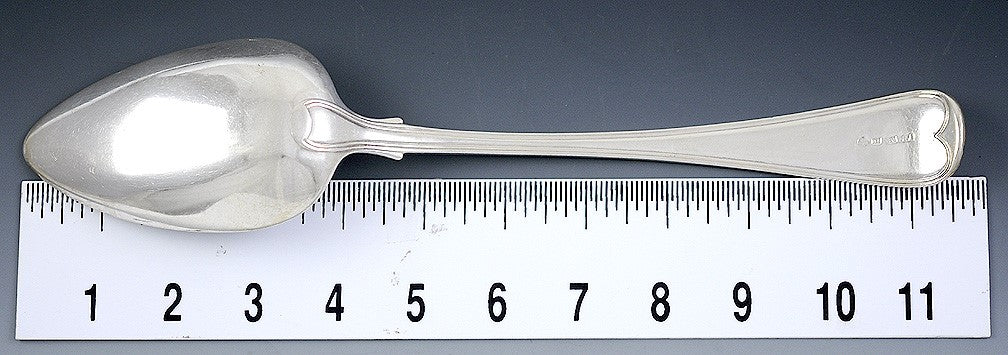 Antique c1810 Russian Arndt Silver Serving Stuffing Platter Spoon 11.75"