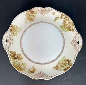 Antique H. Ohme Silesia Old Ivory 84 Shell Handle Round Serving Platter Plate