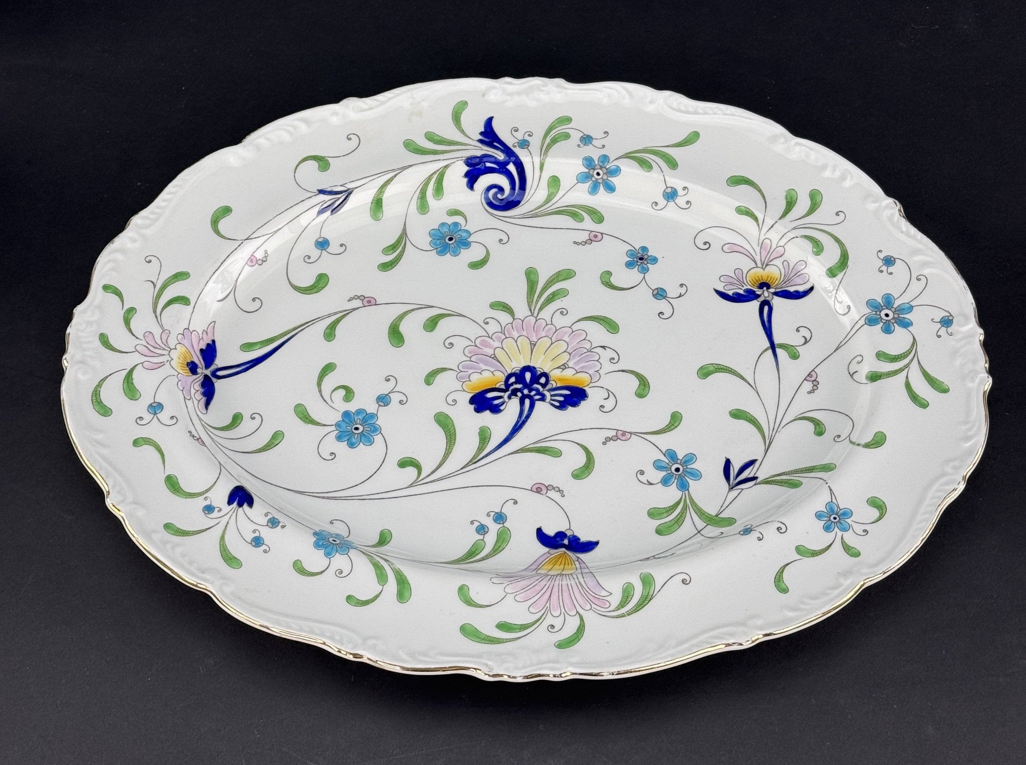 Coalport Fanfare Japan Pattern Oval Platter 14.75 x 11.5 Inches