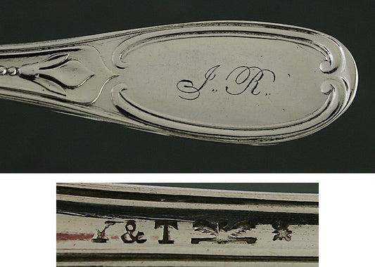 4 American Coin Silver Olive pattern Dinner Forks Mid 1800s