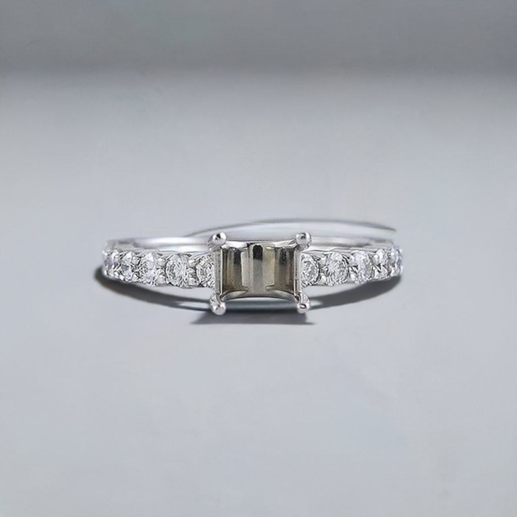 Beautiful Brand New .53ct Diamond & Platinum Ring Setting