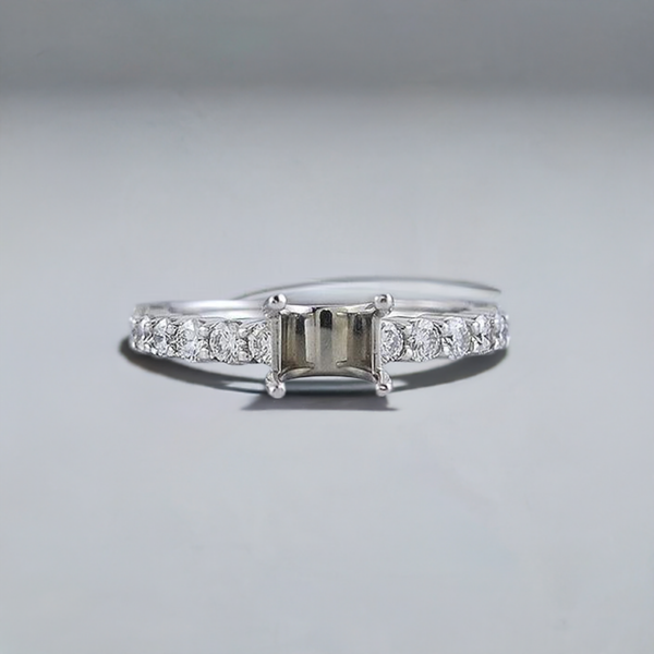 Beautiful Brand New .53ct Diamond & Platinum Ring Setting