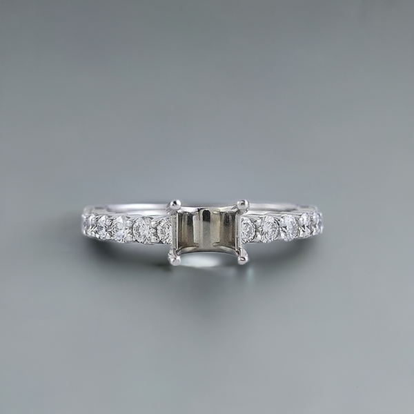 Beautiful Brand New .53ct Diamond & Platinum Ring Setting