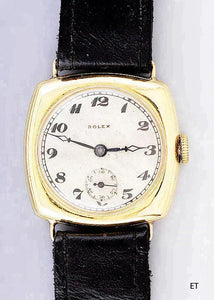 1927 Fine Rolex 18k Gold Cushion 15 jewels Extra Prima Wrist Watch