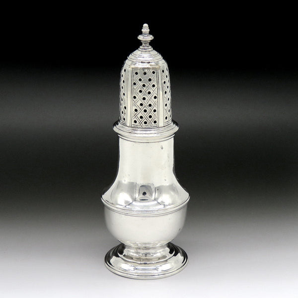 Nice 1767 English Georgian Sterling Silver Salt Pepper Shaker Caster Samuel Wood