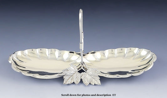 Beautiful c1870s Wood & Hughes Aesthetic Sterling Silver Bon Bon Dish