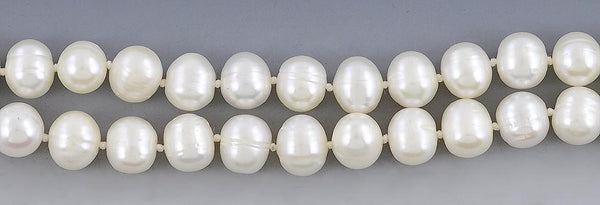 Beautiful Double Pearl Strand Necklace w/ 14K Gold Clasp