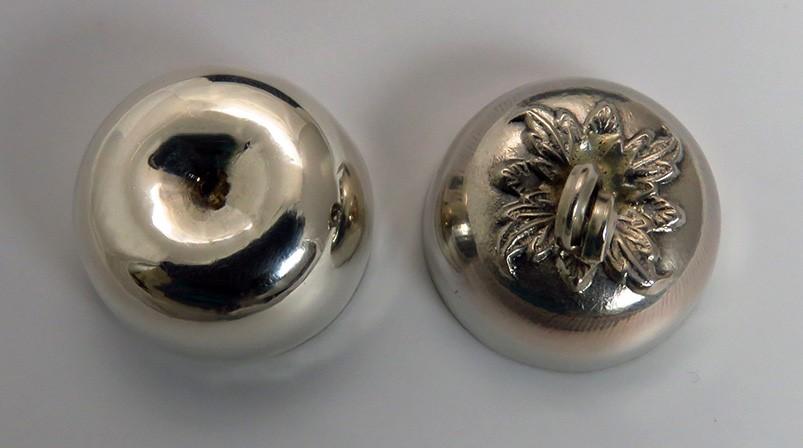 Mid/late 1800s European Silver Gourd Melon Fruit Form Box