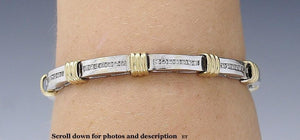 Attractive 2-Tone 14k Gold & Channel Set ~1ct Diamond Bracelet