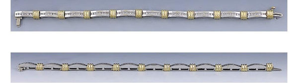 Attractive 2-Tone 14k Gold & Channel Set ~1ct Diamond Bracelet