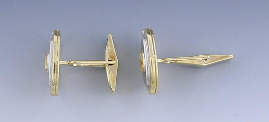 Exquisite 18k White & Yellow Gold Eye Cufflinks W/ Citrine
