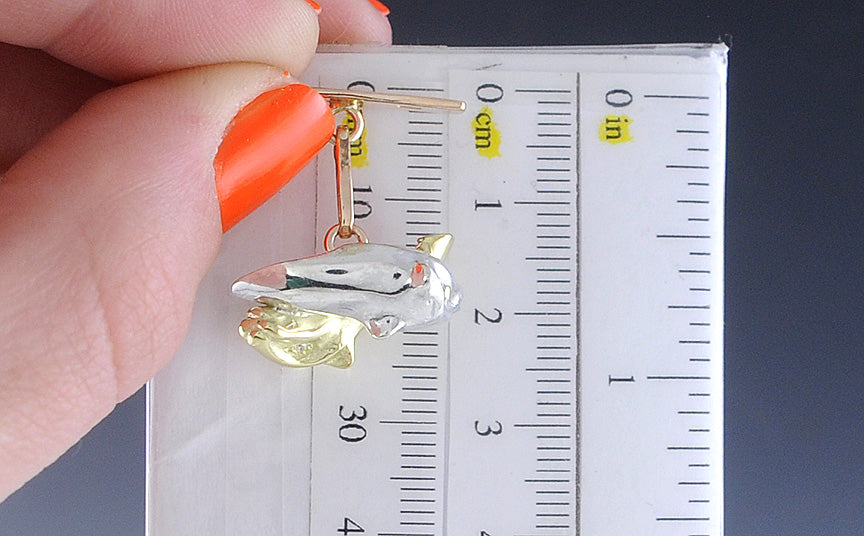 Incredible 18k White & Yellow Gold Leopard Panther Ying Yang Two Tone CuffLinks