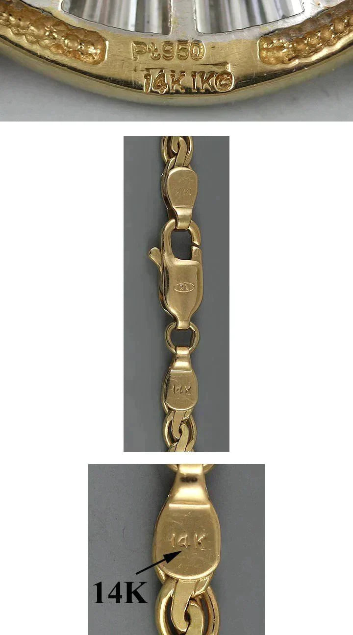 Great Platinum 14k Yellow Gold Diamond Necklace