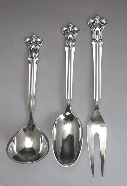 Great Cohr Sterling Silver 52pc Monica Flatware Set Service for 8
