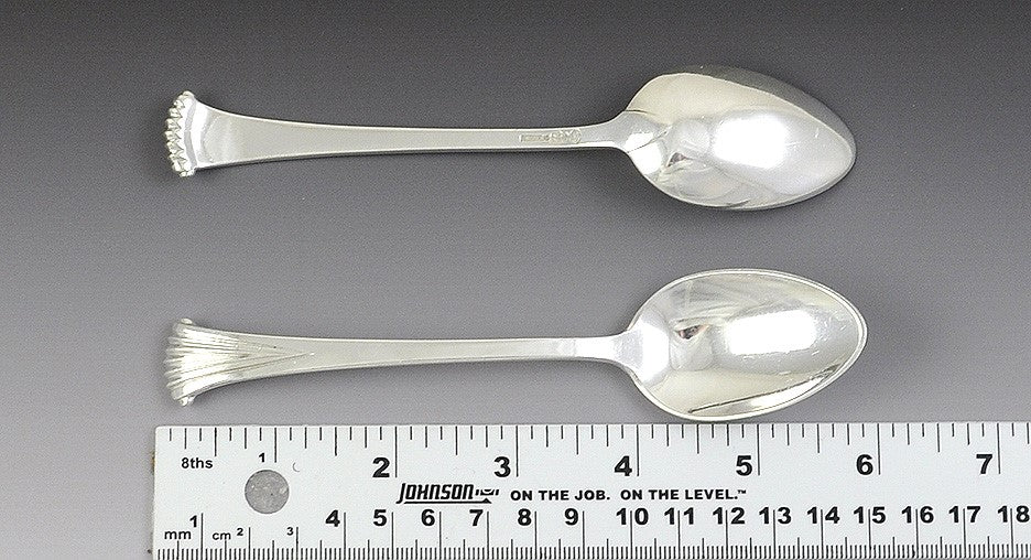 10 Tuttle Onslow Pattern Sterling Silver Teaspoons - DE & HT Marks